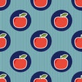 Apple pattern. Seamless texture with ripe red apples Royalty Free Stock Photo