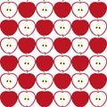 Seamless apple vector pattern on white background Royalty Free Stock Photo