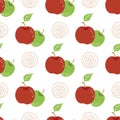 Apple pattern vintage Seamless repeating pattern with mix apples in white background Vector Royalty Free Stock Photo