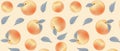 Vector seamless pattern with fruits. Apple, peach or apricot autumn harvest. Design for wrapping paper, covers or fabric Royalty Free Stock Photo