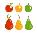 Apple and pear icons Royalty Free Stock Photo