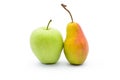 Apple and pear isolated on white background Royalty Free Stock Photo