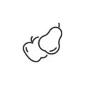 Apple and pear line icon