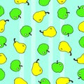 Apple pear seamless pattern. Royalty Free Stock Photo