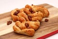 Apple and Pecan plait danish pastry