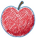 Apple in pencil colour sketch simple style