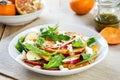 Apple with Persimmon and Feta salad Royalty Free Stock Photo