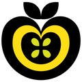 Apple pictogram black and yellow