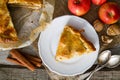Apple pie with apples, cinnammon and nuts Royalty Free Stock Photo