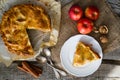 Apple pie with apples, cinnammon and nuts Royalty Free Stock Photo