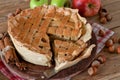 Apple pie closeup on a table Royalty Free Stock Photo