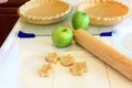 Apple pie crust and dough leaves Royalty Free Stock Photo