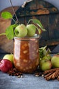 Apple pie filling in a jar Royalty Free Stock Photo