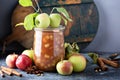 Apple pie filling in a jar Royalty Free Stock Photo