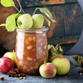 Apple pie filling in a jar Royalty Free Stock Photo