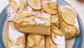 Apple pie. Fresh baked apple biscuit close up Royalty Free Stock Photo