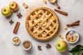 Apple pie with fresh unbaked apples. Royalty Free Stock Photo