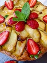 Apple pie fruit cake with strawberry Royalty Free Stock Photo