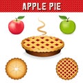 Apple Pie, Granny Smith and Pink Apples, Three Views, Royalty Free Stock Photo
