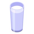 Apple pie milk glass icon, isometric style Royalty Free Stock Photo