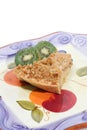 Apple pie slice with kiwi Royalty Free Stock Photo