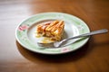 apple pie slice on a porcelain plate with a fork Royalty Free Stock Photo