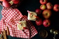 Apple pie smoothie on black background Royalty Free Stock Photo