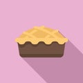 Apple pie tart icon flat vector. Cute fruit