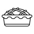 Apple pie tart icon outline vector. Cute fruit