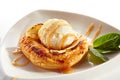 Apple Pie or Tart Topped with Ice Cream Ball