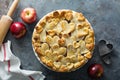 Apple pie topped with hearts