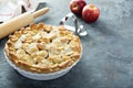 Apple pie topped with hearts