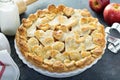 Apple pie topped with hearts