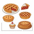 Apple Pie Vector Illustration with Slice and Cinnamon Design. Royalty Free Stock Photo