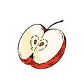 apple piece sketch hand drawn vector