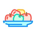 apple pile plate color icon vector illustration