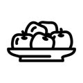 apple pile plate line icon vector illustration