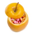 Apple pills vitamins Royalty Free Stock Photo