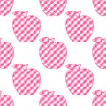 Vector Apple pink checkered abstract. Seamless pattern isolated on white background.