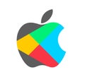Apple play store mix color icon. Download from app store. Royalty Free Stock Photo