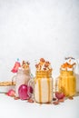 Apple, pumpkin and pecan pie smoothie Royalty Free Stock Photo