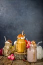 Apple, pumpkin and pecan pie smoothie Royalty Free Stock Photo