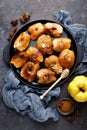 Apple quince baked with honey and cinnamon. Healthy vegetarian dessert Royalty Free Stock Photo