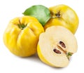 Apple-quince and piece of quince. File contains clipping path.