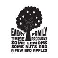 Apple Quote and saying good for t shirt. Every family tree produces some lemons