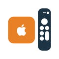 Apple, remote, television, tv icon. Glyph style vector EPS