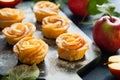 Apple Rose mini tarts Royalty Free Stock Photo