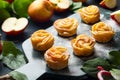 Apple Rose mini tarts Royalty Free Stock Photo