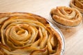 Apple rose pie, Mini apple rose pies Royalty Free Stock Photo