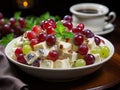 Apple salad with walnuts and berries. Generated by AI